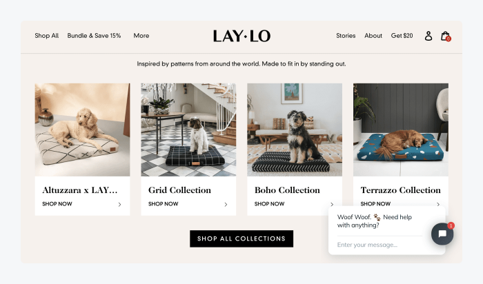 lay lo ejemplo tienda shopify Página de Lay Lo