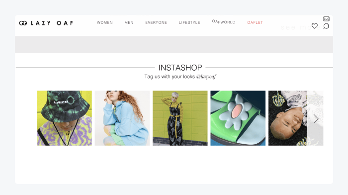lazy oaf ejemplo tienda shopify Página principal de Lazy Oaf