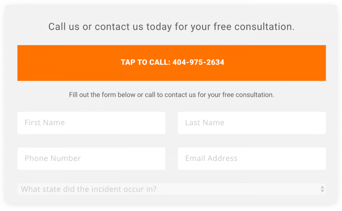 A free consultation register form