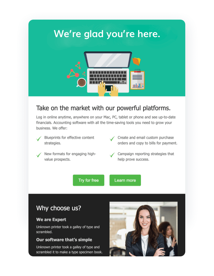An example of a lead nurturing email campaign