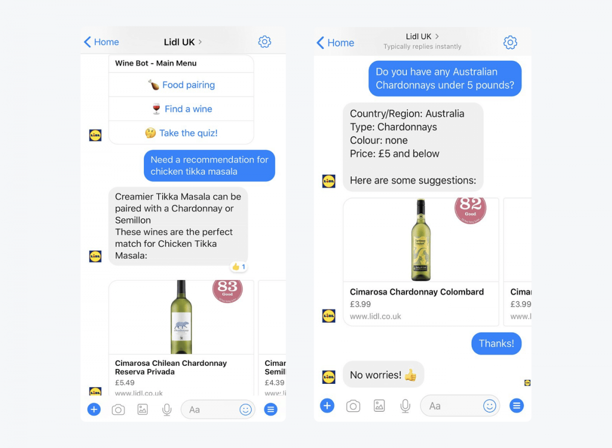 Lidl Chatbot example