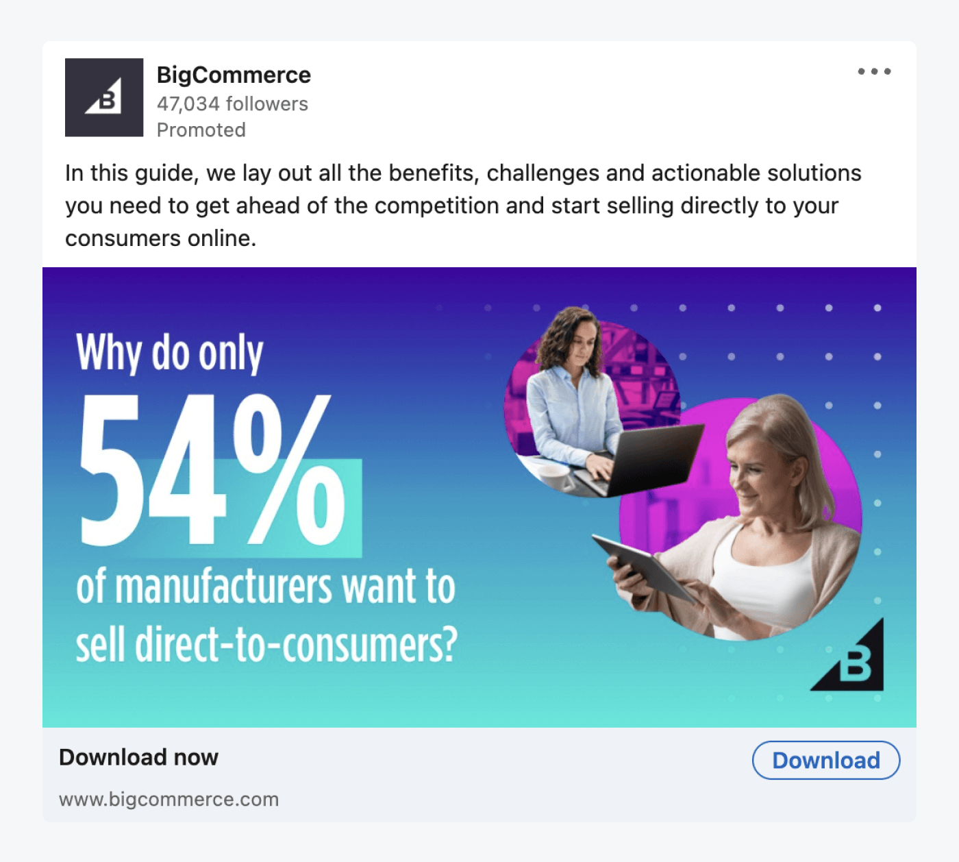 BigCommerce advertised their original research example BigCommerce advertised their original research example