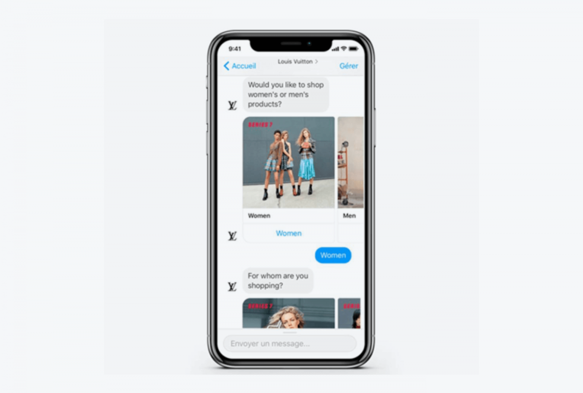Chatbot example from Louis Vuitton