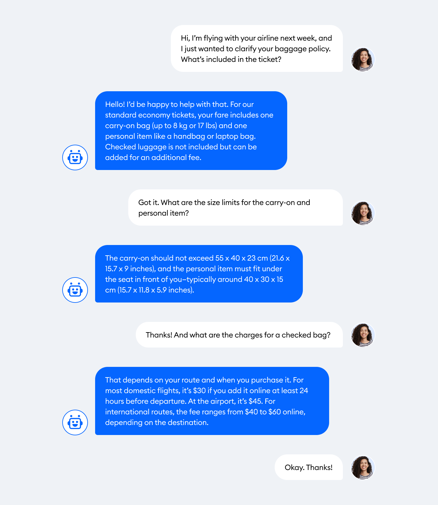 Lyro AI helps with airline FAQs