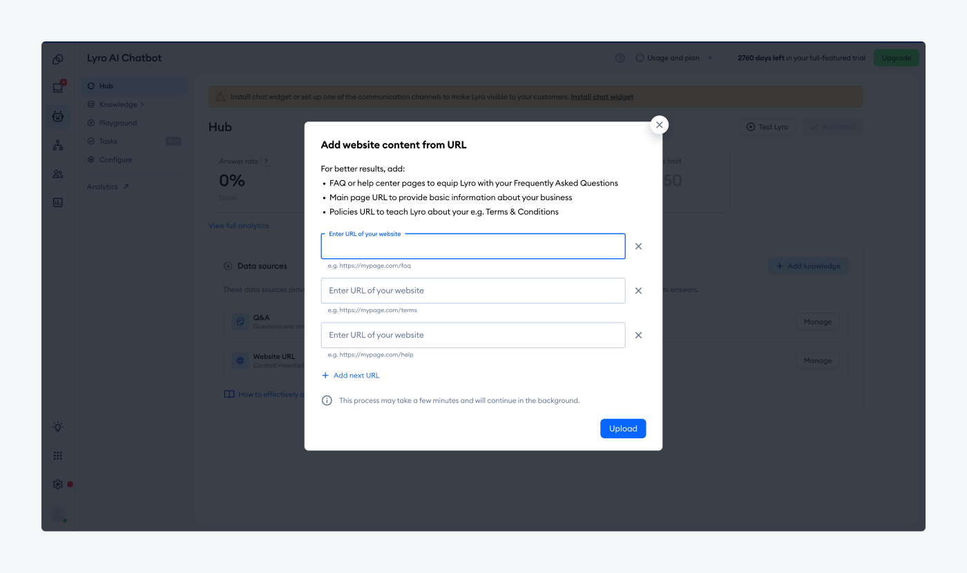 Lyro knowledge base link