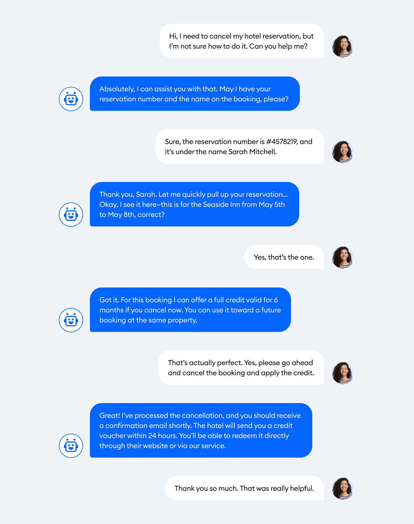 Lyro assists with booking cancellations