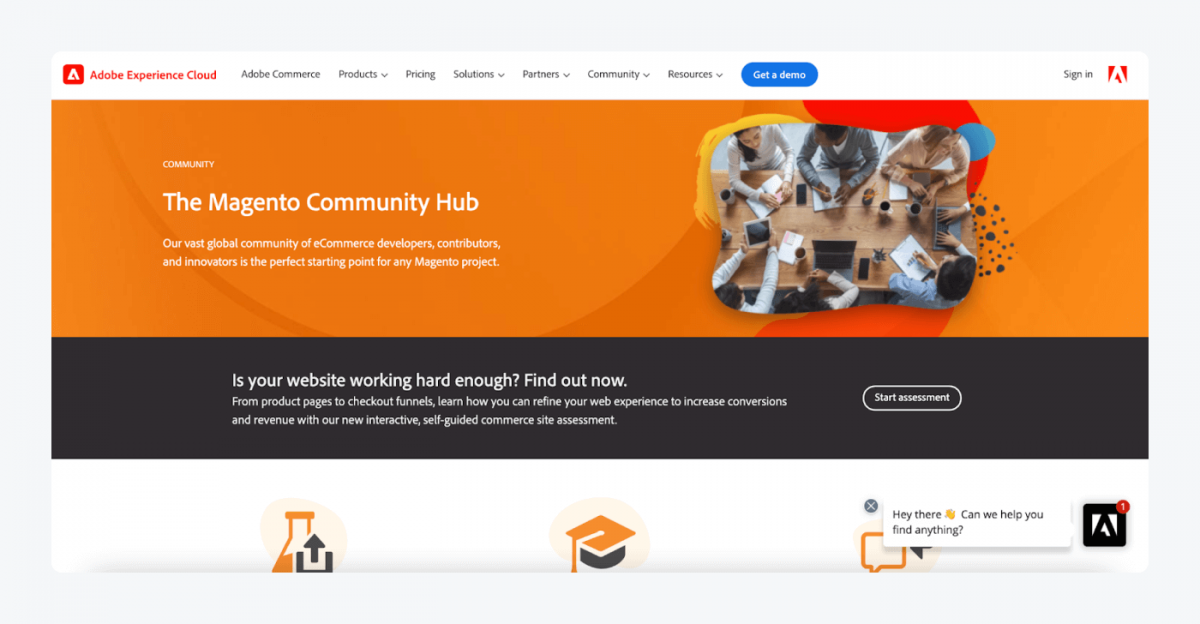 The Magento Community Hub page