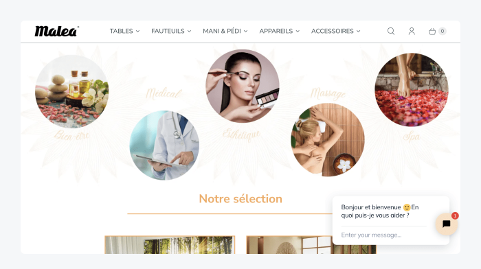 malea ejemplo tienda shopify Página de Malea