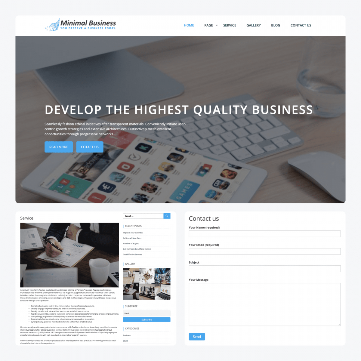 Minimal Business theme demo