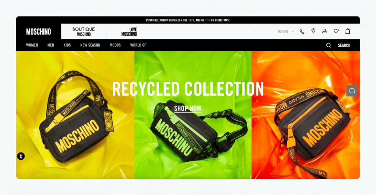 Moschino's homepage