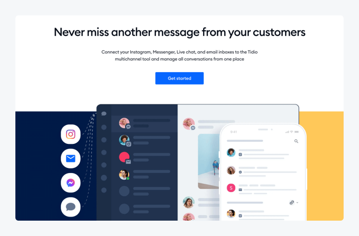 Shared inbox landing pages on TIdio website