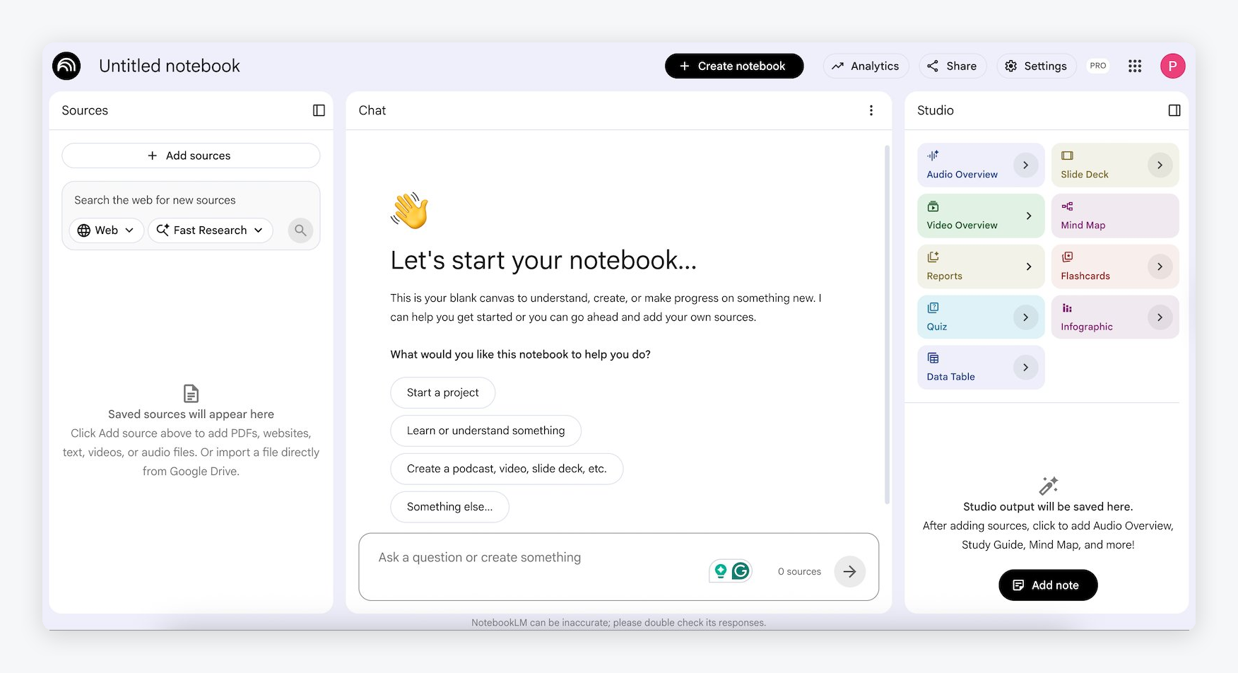 Notebook LM AI chatbot
