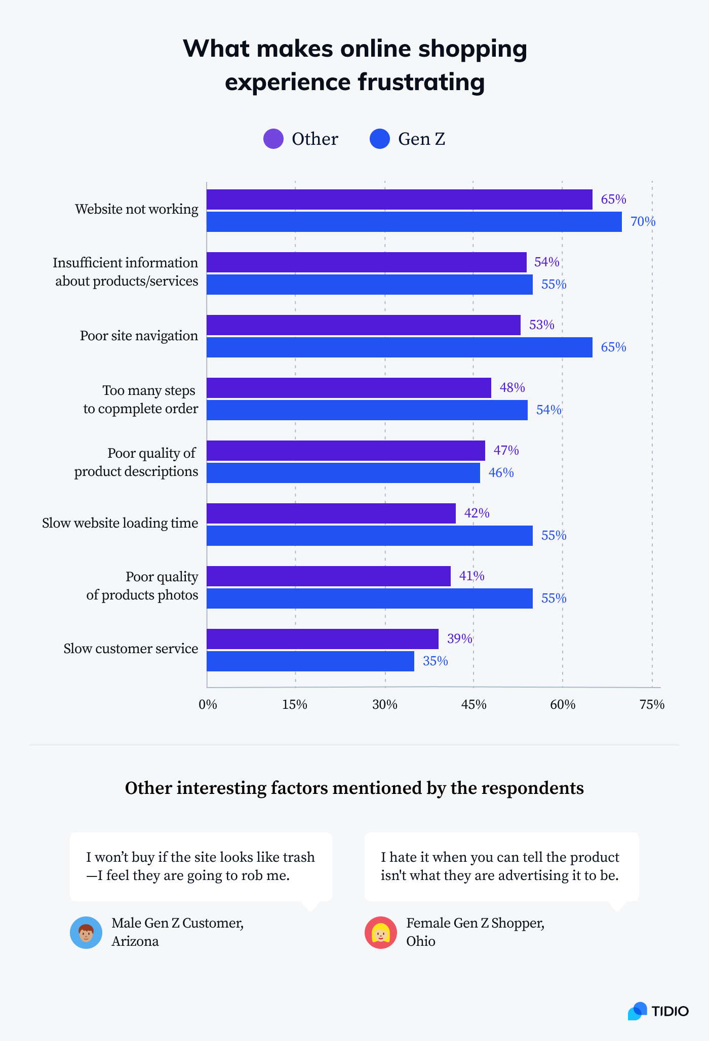 Factors that make the online shopping experience frustrating