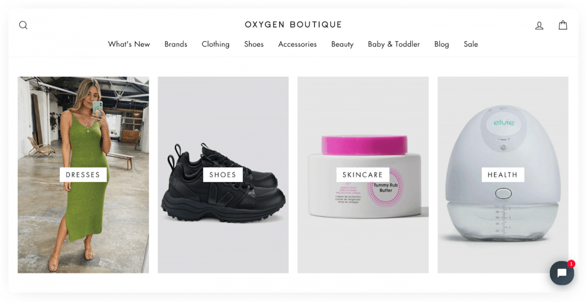 An online clothing store example (Oxygen Boutique)