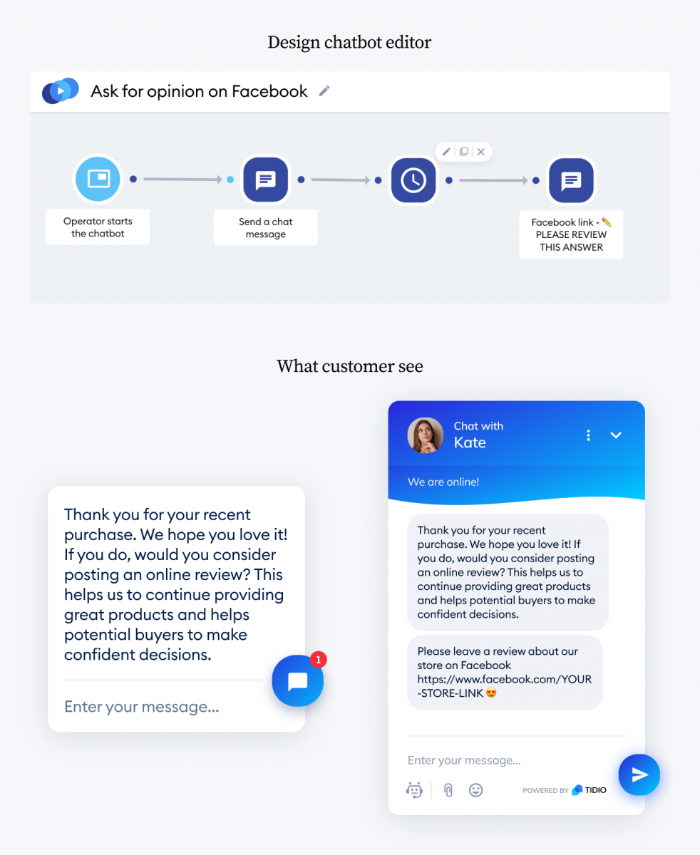 Ask for opinion on social media chatbot template