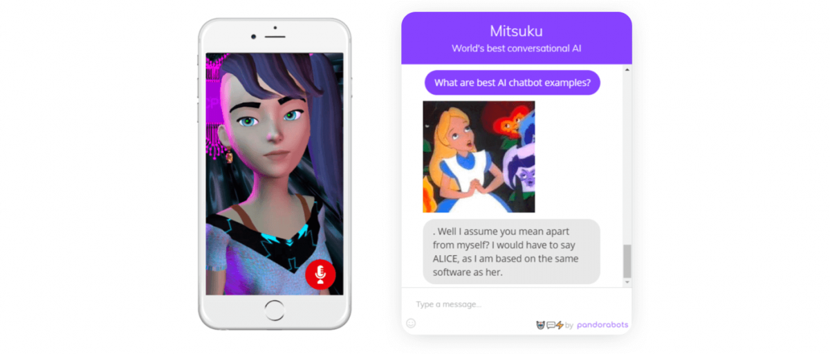 Chatbot conversation with Mitsuku