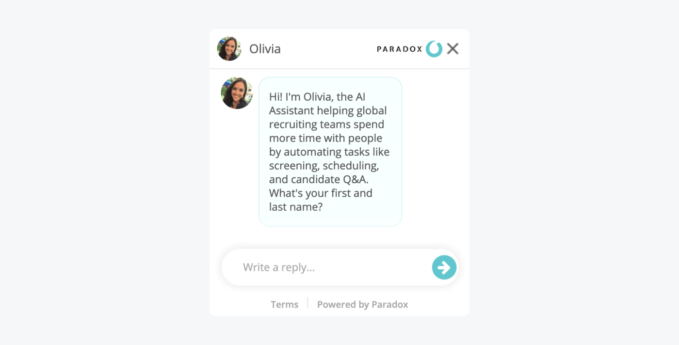 paradox chatbot example paradox chatbot example