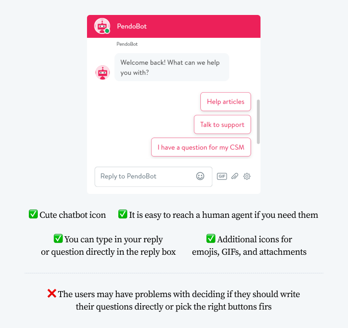 Pros and cons of Drift chatbot interface