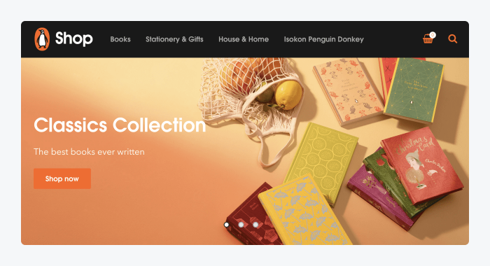penguin ejemplo tienda shopify Página principal de Penguin Books