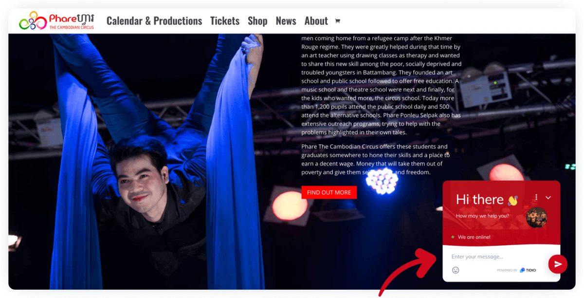 Phare Circus website