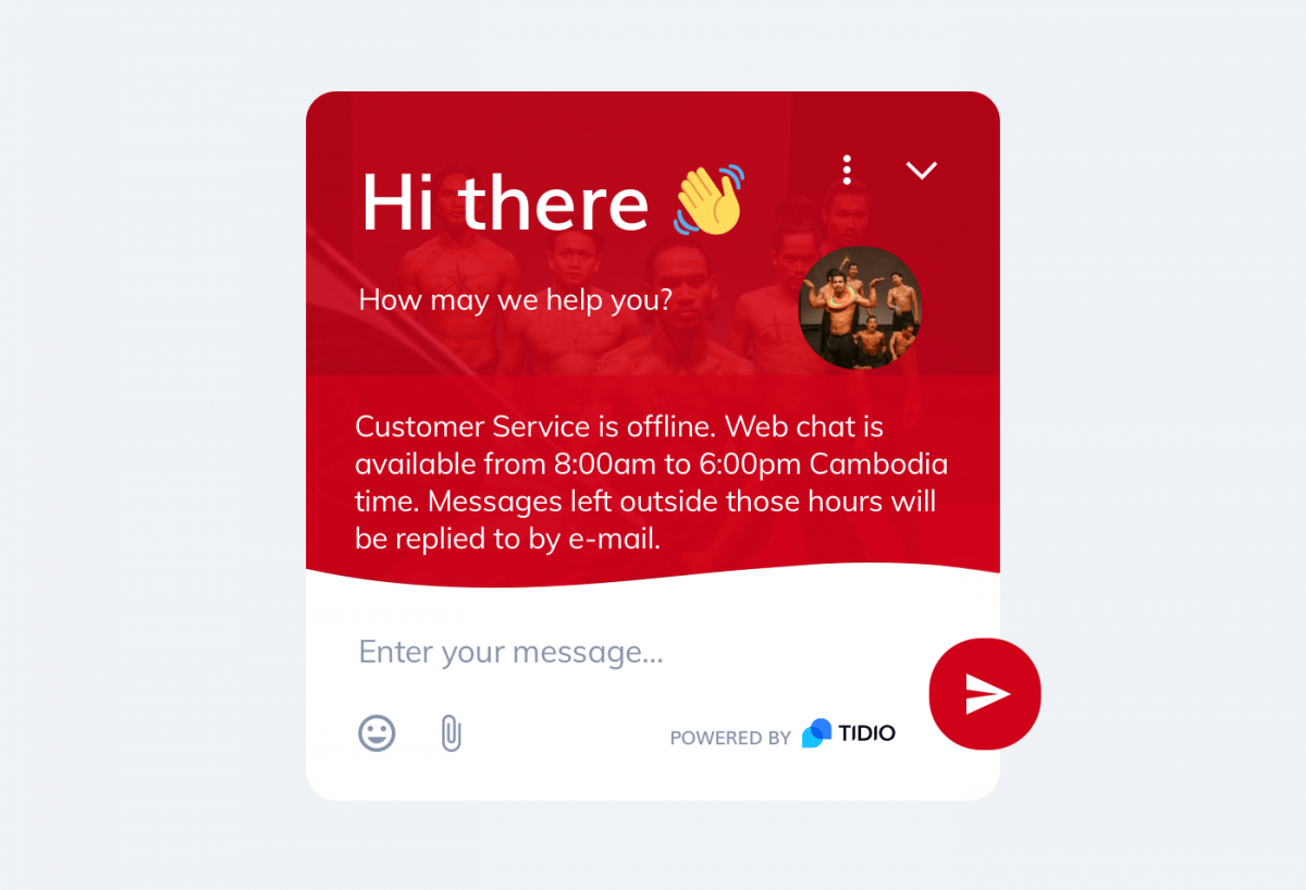 Customer service chat widget