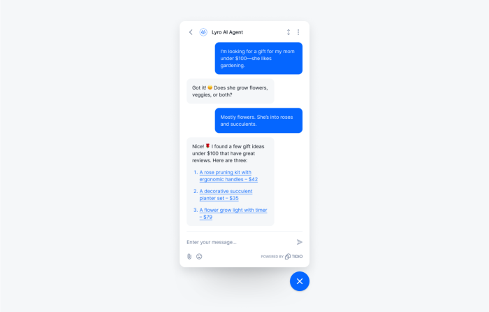 Product discovery - conversation example