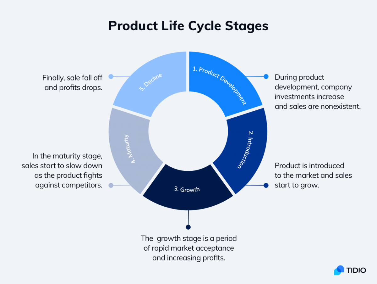 Product Life Cycle stages infographic