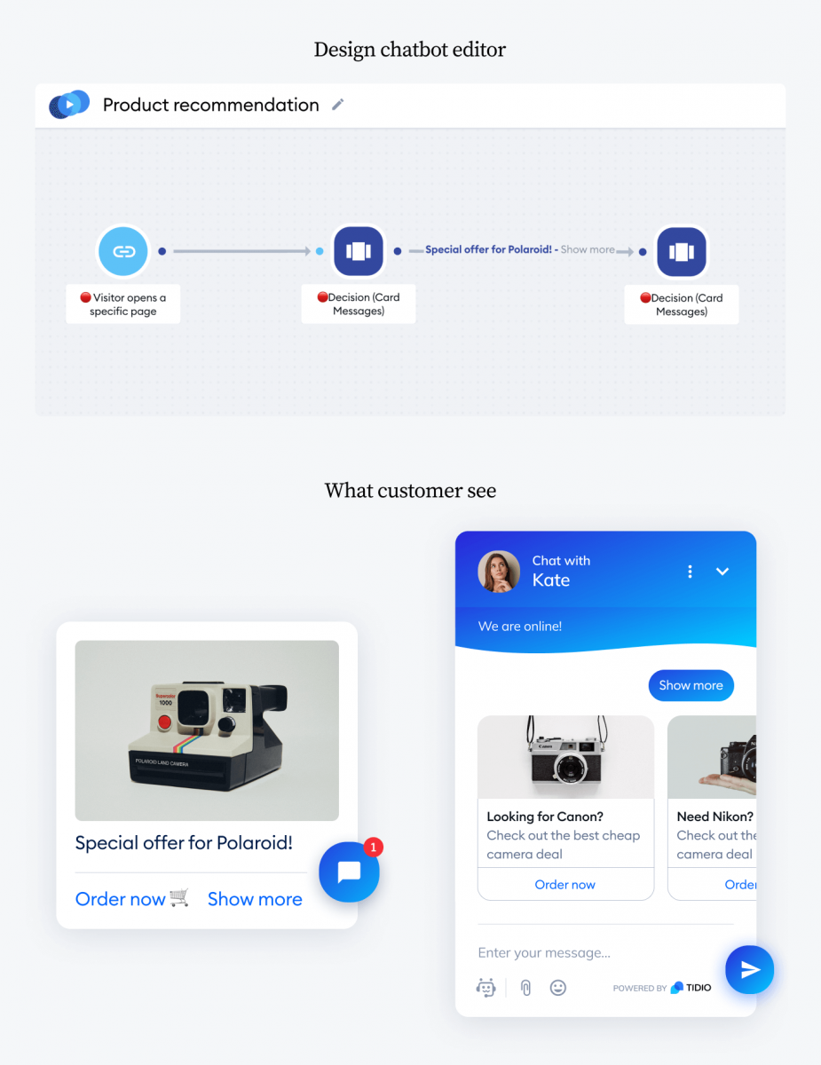 Product recommendation ecommerce chatbot template