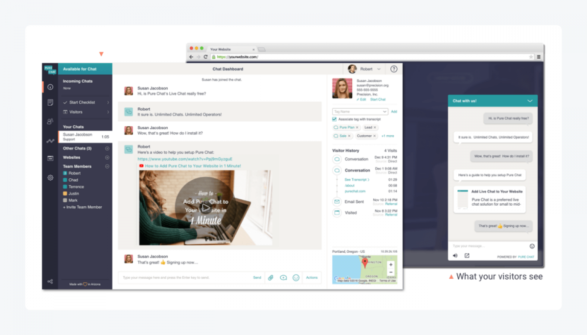 Pure Chat widget preview