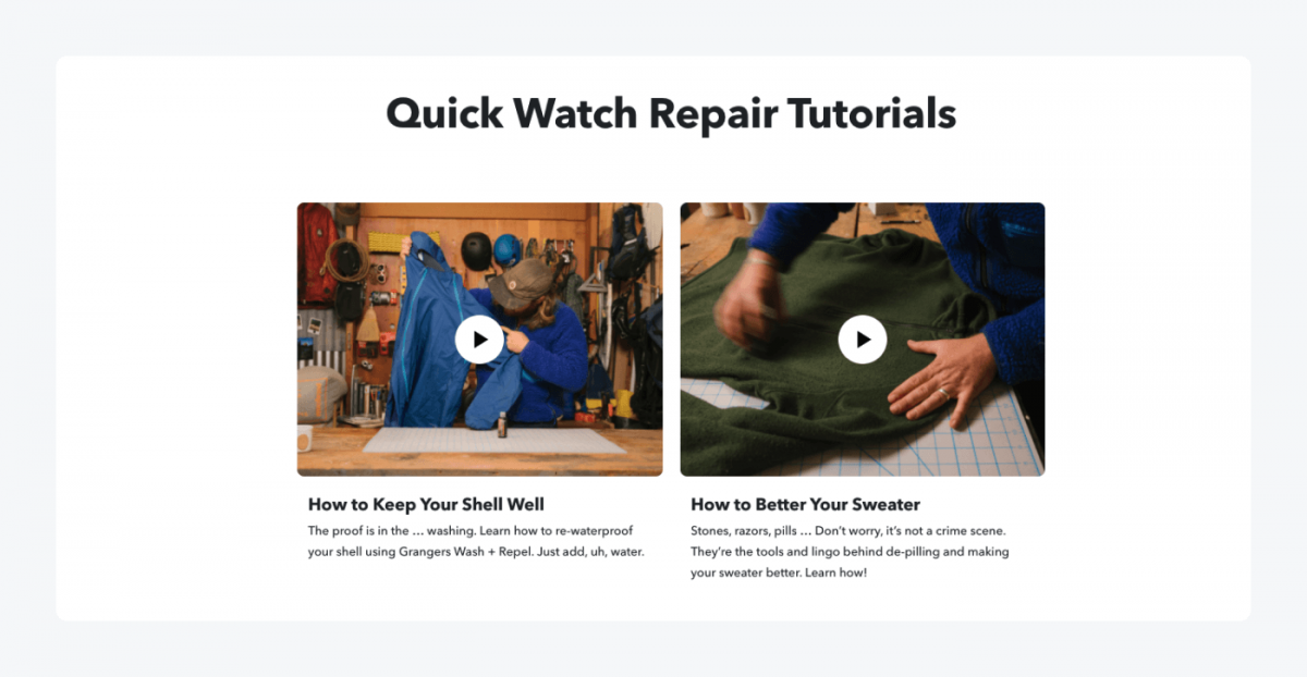 Clothes repair tutorials by Patagonia