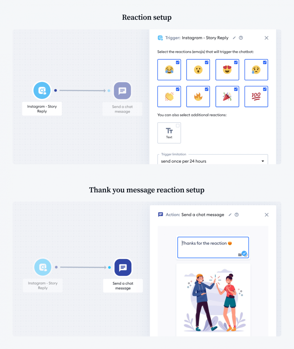 Instagram Story Responder reacción configuración vista ajustes