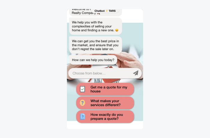 chatbot para inmobiliarias tars chatbot inmobiliario tars