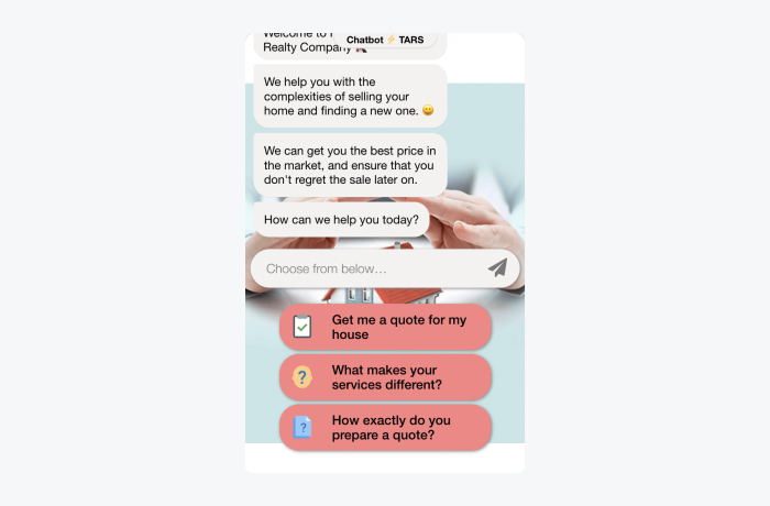 real estate chatbot tars