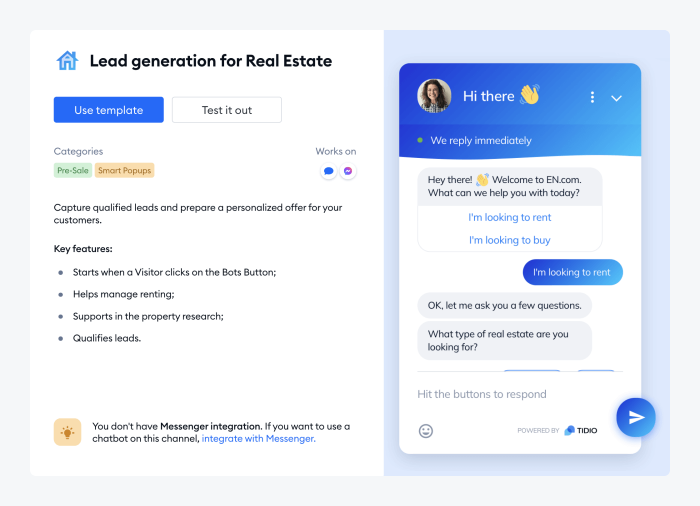 chatbot para inmobiliarias tidio chatbot inmobiliario tidio