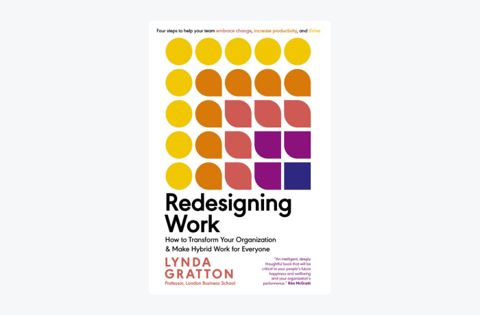 Redesigning Work by Lynda Gratton book cover Redesigning Work by Lynda Gratton book cover