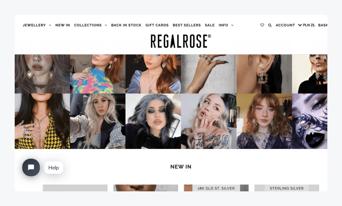 regalrose ejemplo tienda shopify Página principal de Regalrose