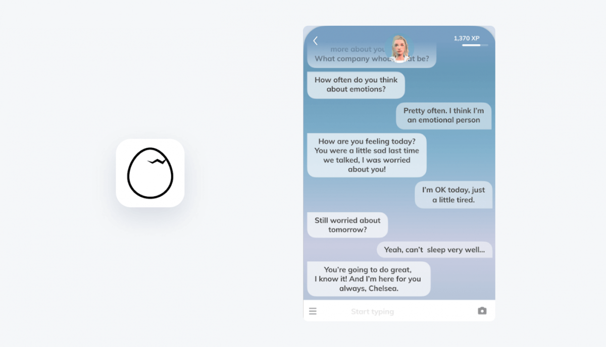 Replika bot widget preview