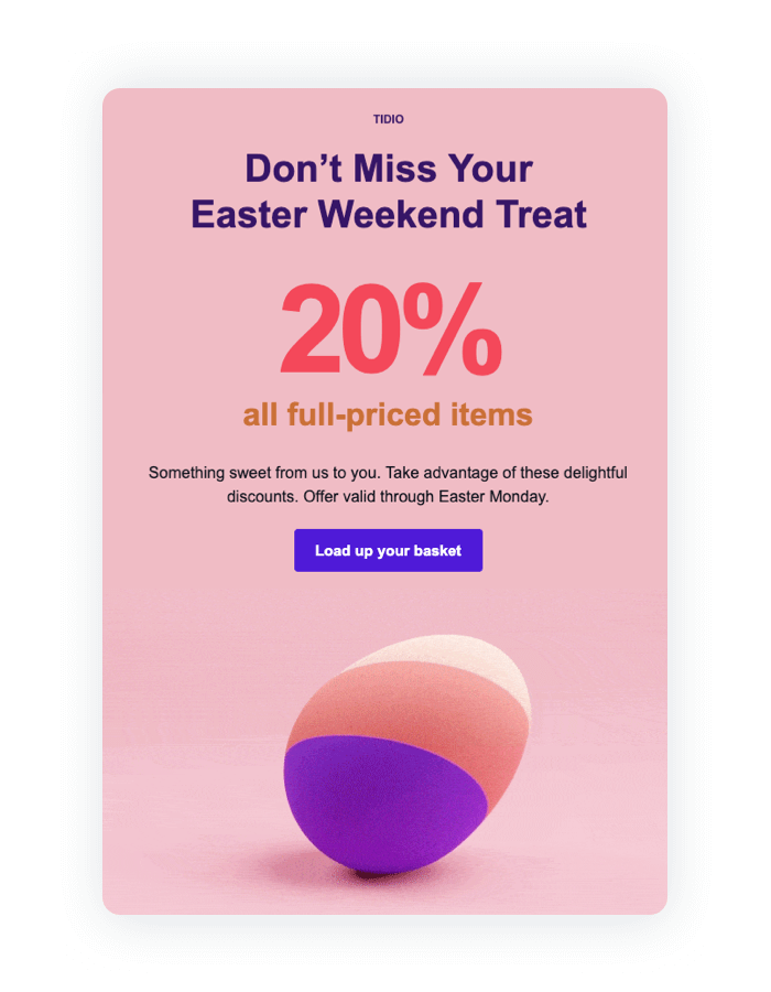 An example of a seasonal email campaign