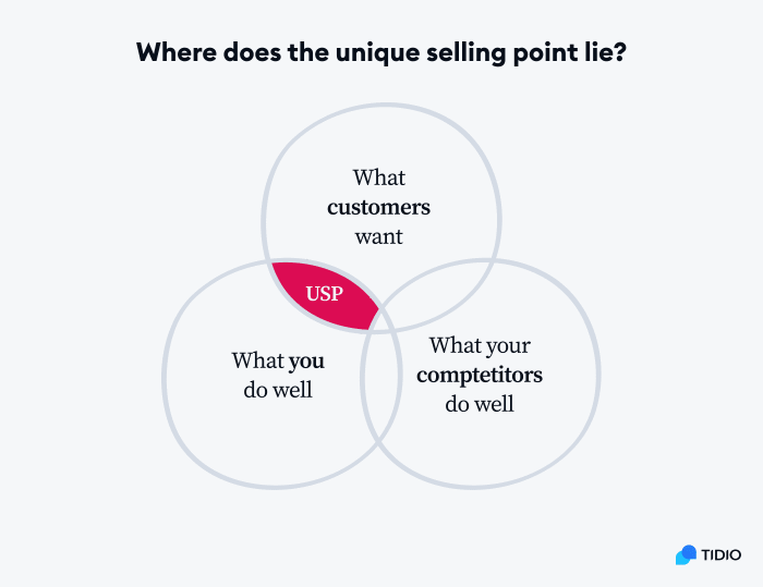 image shows where does the unique selling point lie