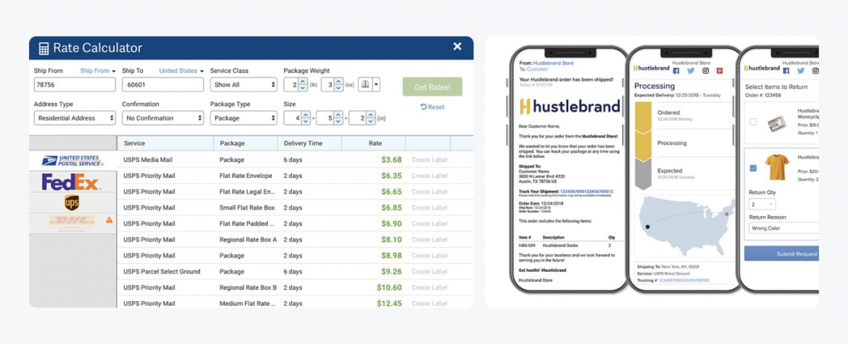 ShipStation app's dashboard