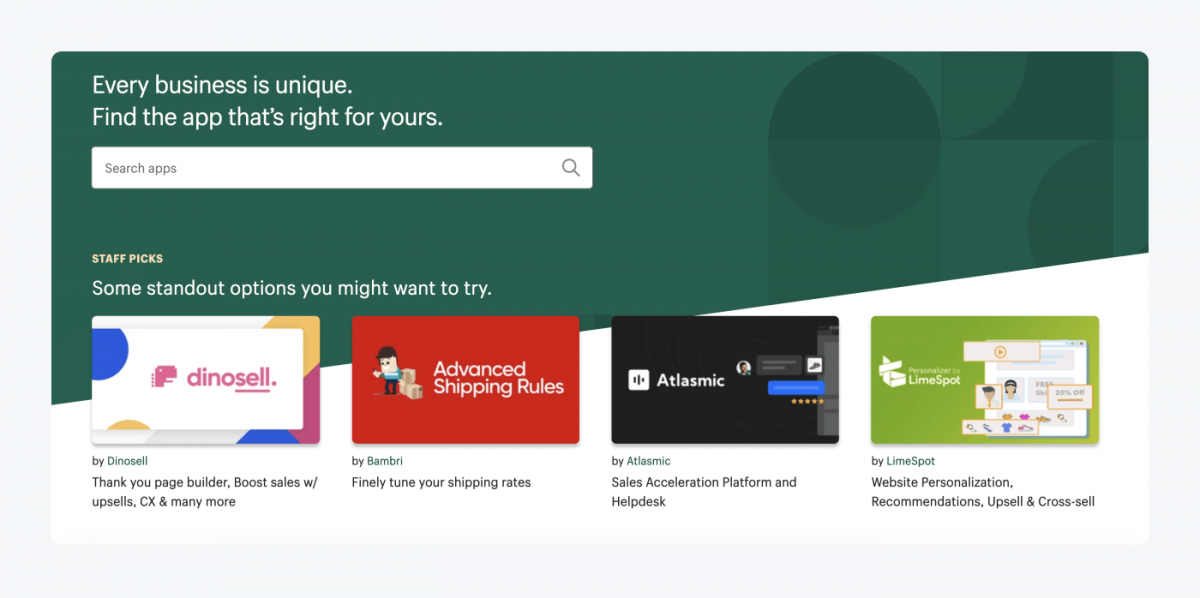Shopify app store