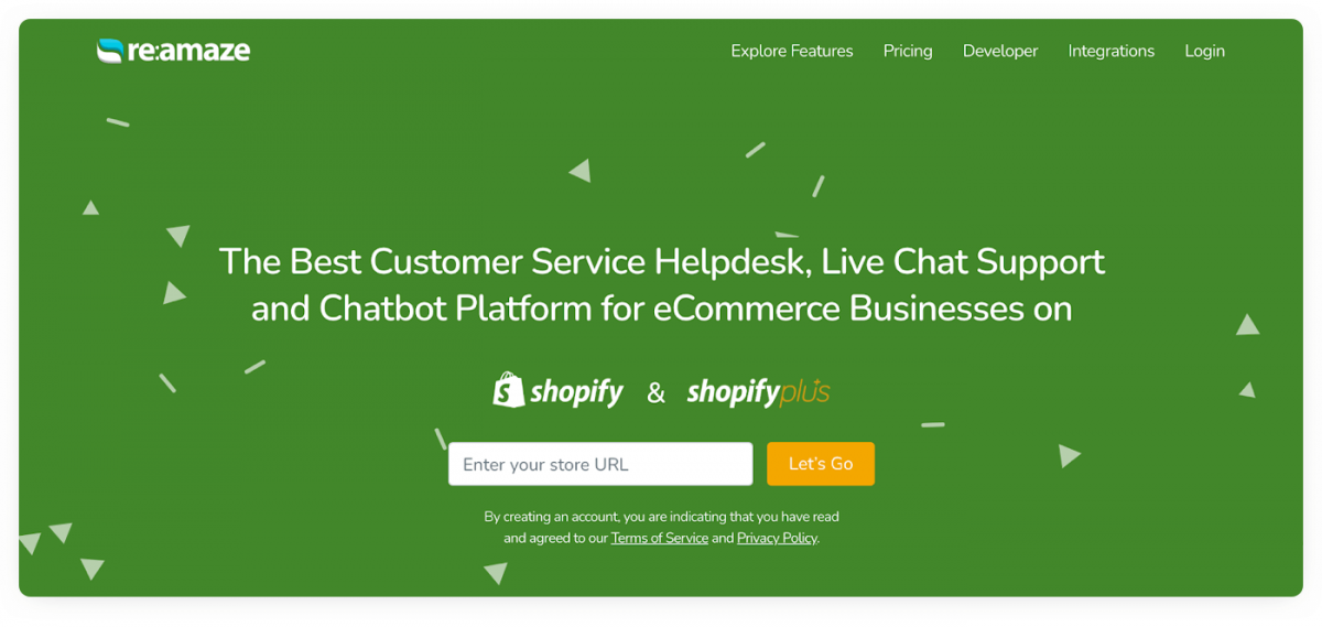Reamaze homepage for Shopify and Shopify Plus
