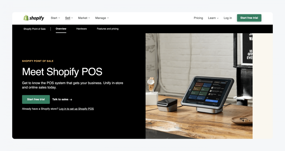 Shopify's POS page