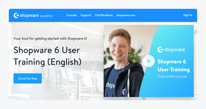 Shopware 6 User Training tutorial available in Shopware Academy