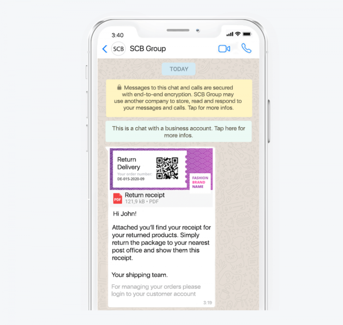 Chatbot example from Snatchbot