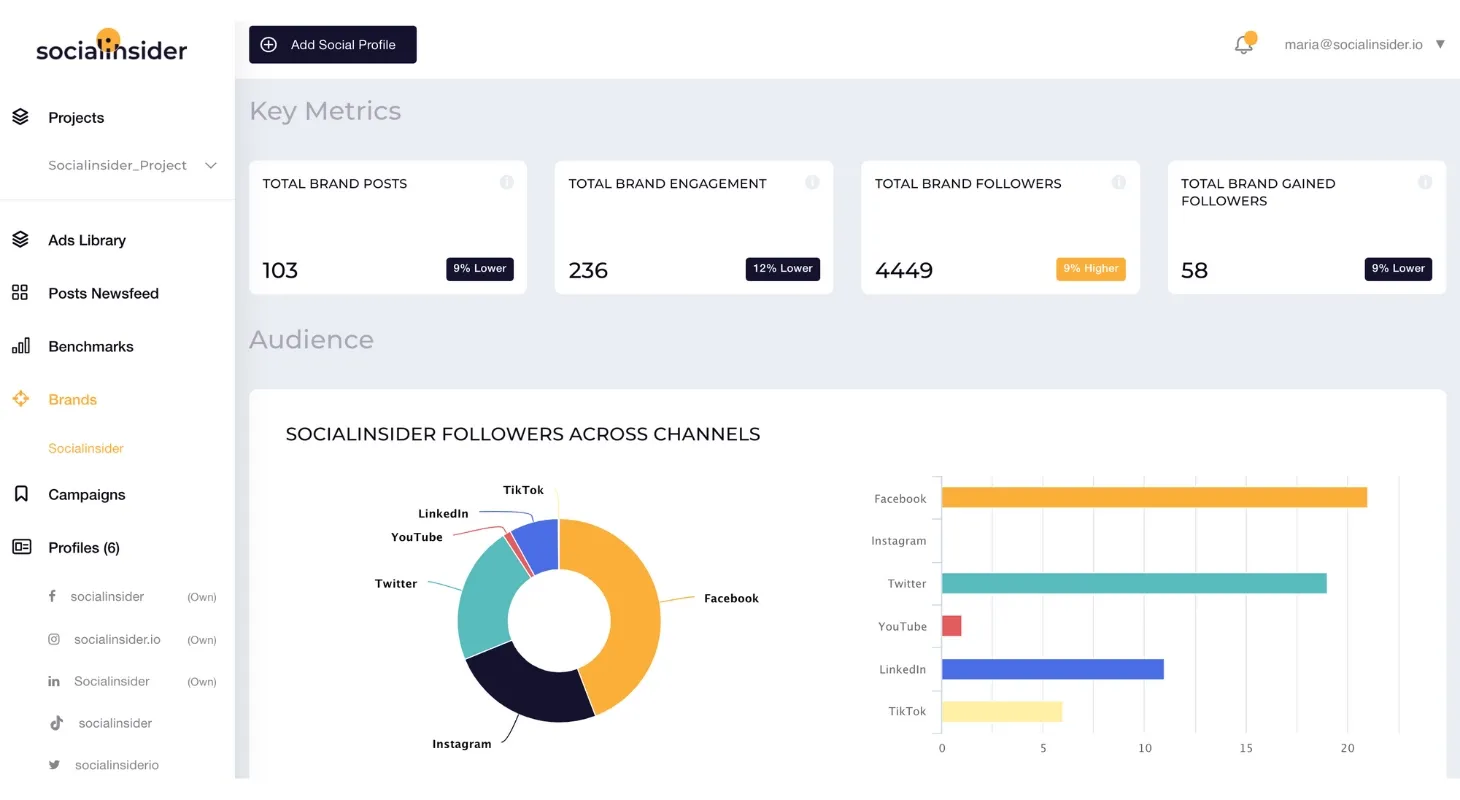 Socialinsider social media analytics tool