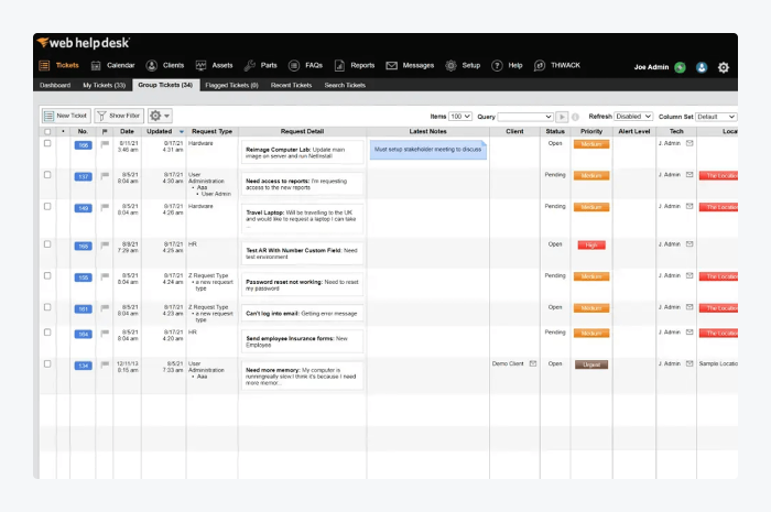 SolarWinds platform interface example.