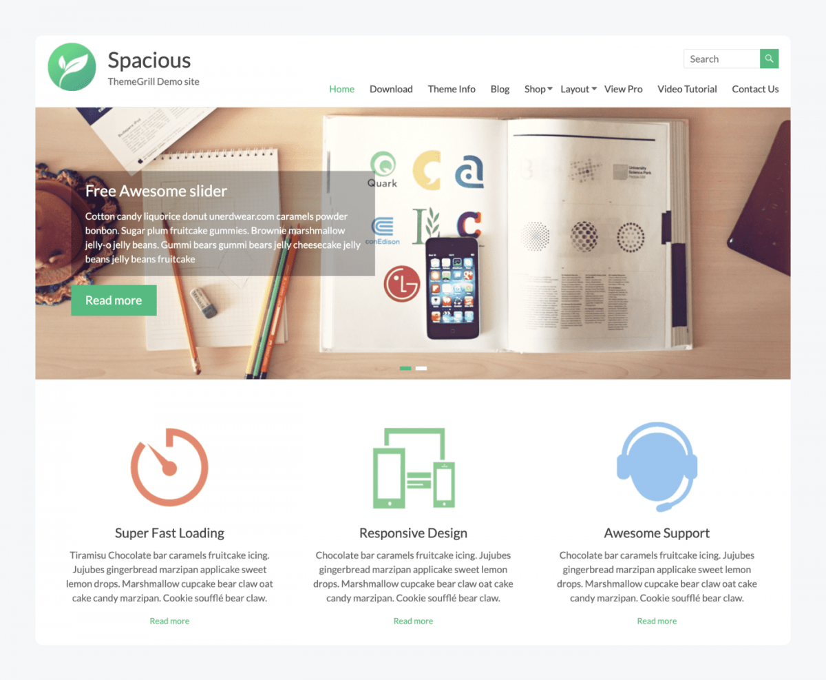 Spacious WordPress theme screenshot