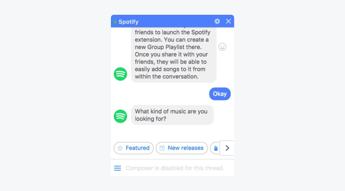 spotify chatbot example