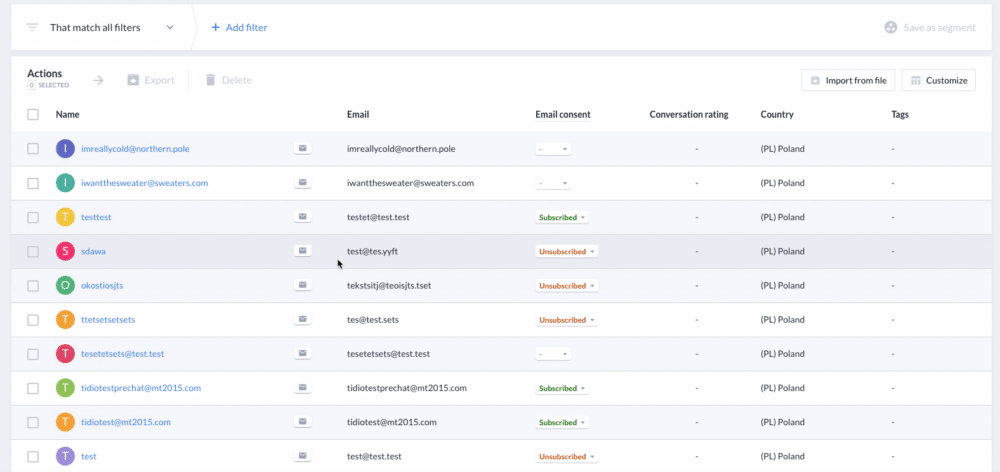 adding a contact property filter
